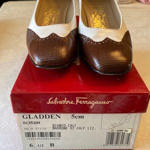 Ferragamo wingtip heels, original box